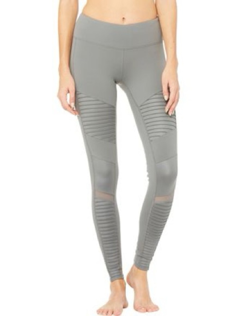 High-Waisted blue/Grey Moto Leggings - Women's Active Pants
